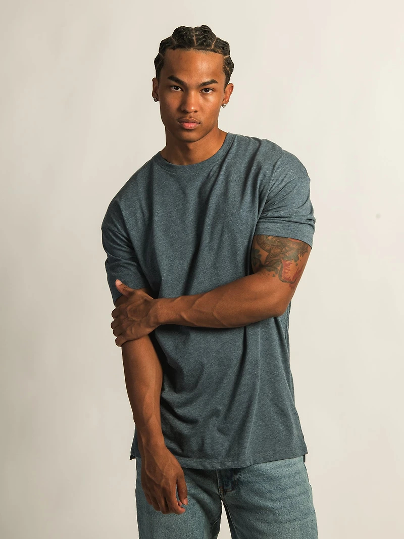 LONG FIT TEE- NAVY