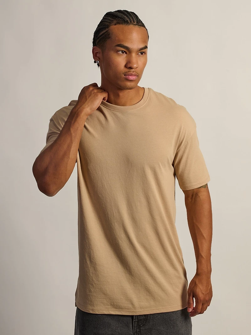 T-SHIRT COUPE LONGUE - SABLE