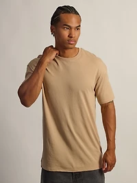 T-SHIRT COUPE LONGUE - SABLE