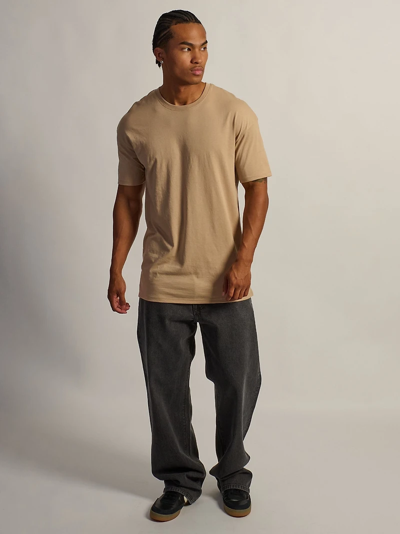 T-SHIRT COUPE LONGUE - SABLE