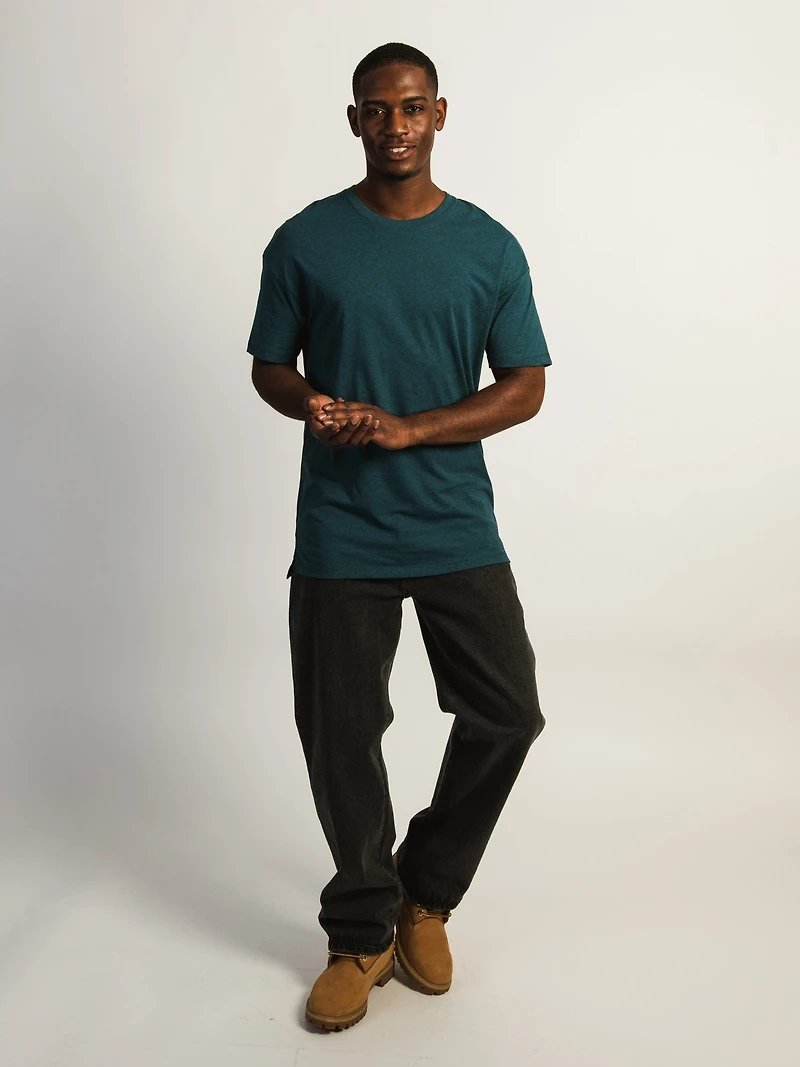 T-SHIRT LONG- HEATHER TEAL