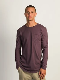 LONG SLEEVE LONGLINE TEE - PLUM CLEARANCE