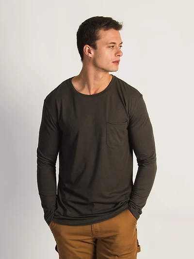 LONGLINE LONG SLEEVE TEE - CHARCOAL CLEARANCE