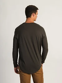 LONGLINE LONG SLEEVE TEE - CHARCOAL CLEARANCE