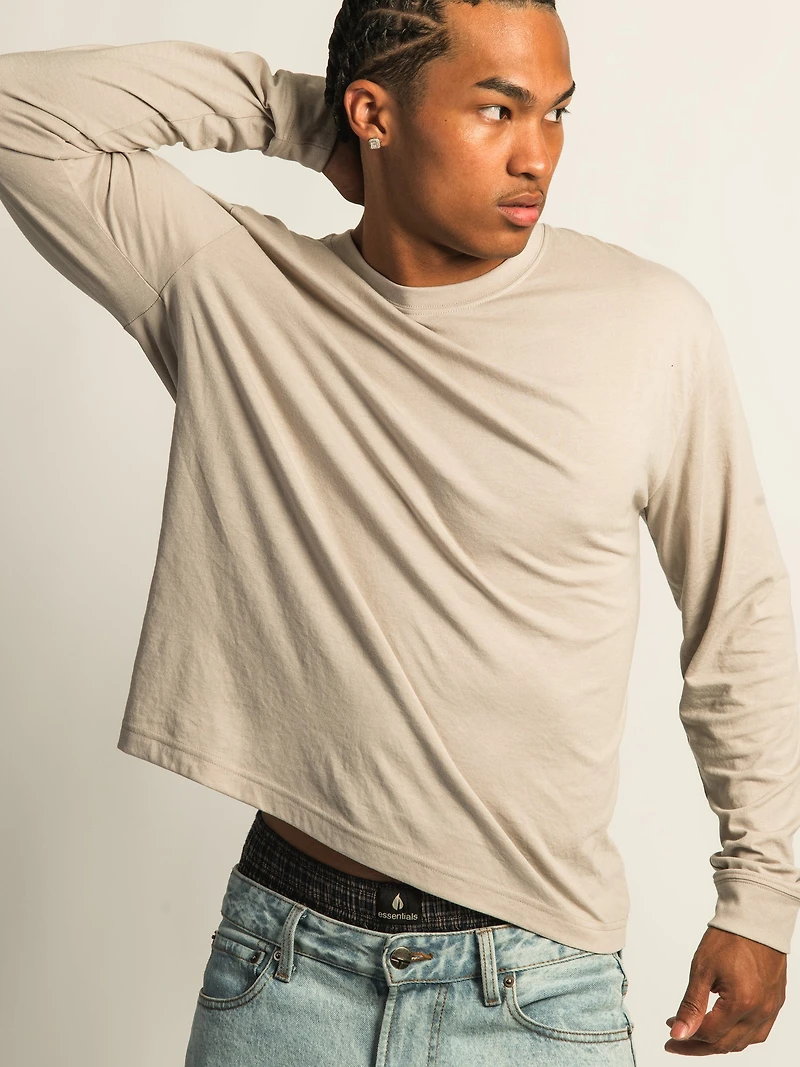 LONG SLEEVE TEE - PEBBLE