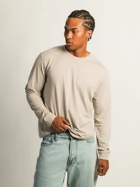 LONG SLEEVE TEE - PEBBLE