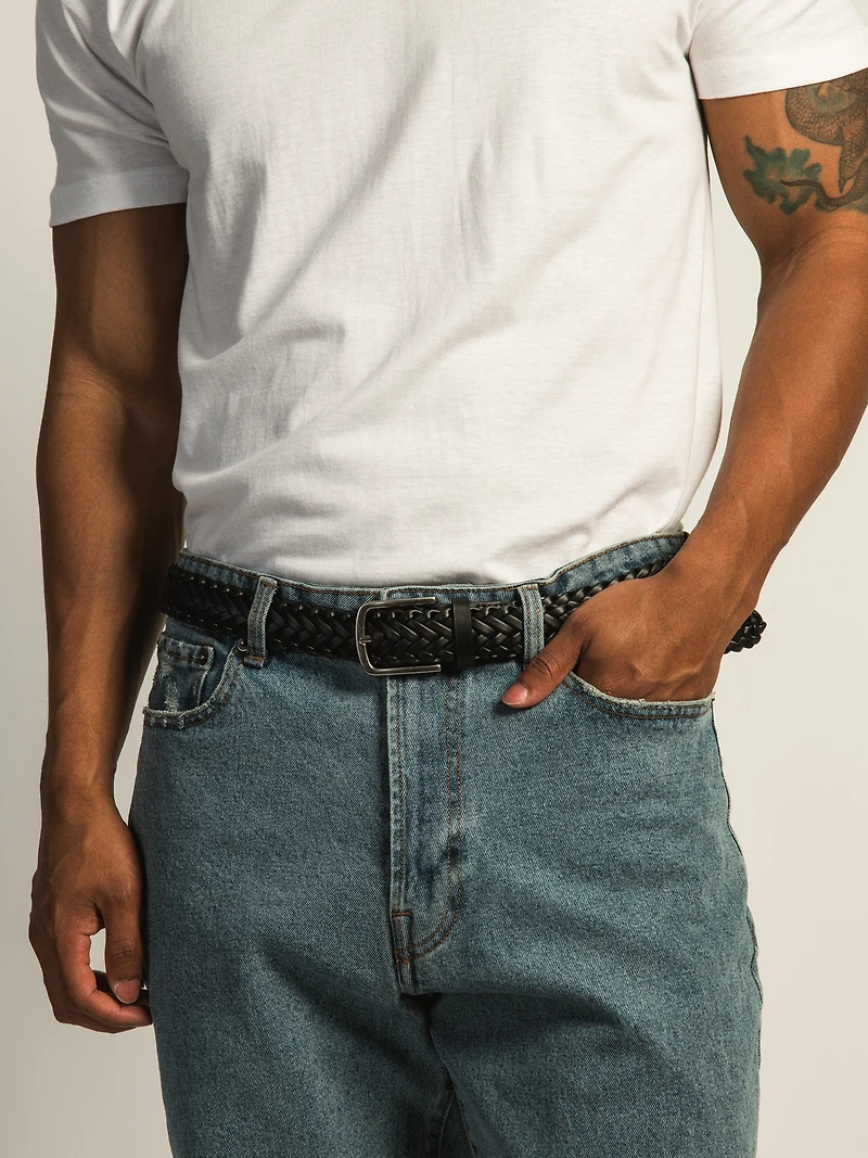 BOATHOUSE BLACK BRAIDED BELT