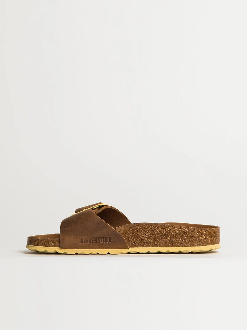 WOMENS BIRKENSTOCK MADRID BIG BUCKLE OILED LEATHER SANDALS - MEDIUM/NA