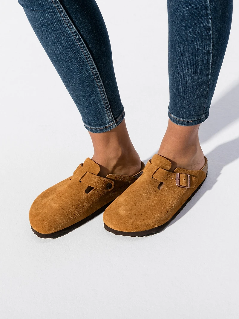 WOMENS BIRKENSTOCK BOSTON SOFT FOOTBED CLOGS - REGULAR MINK