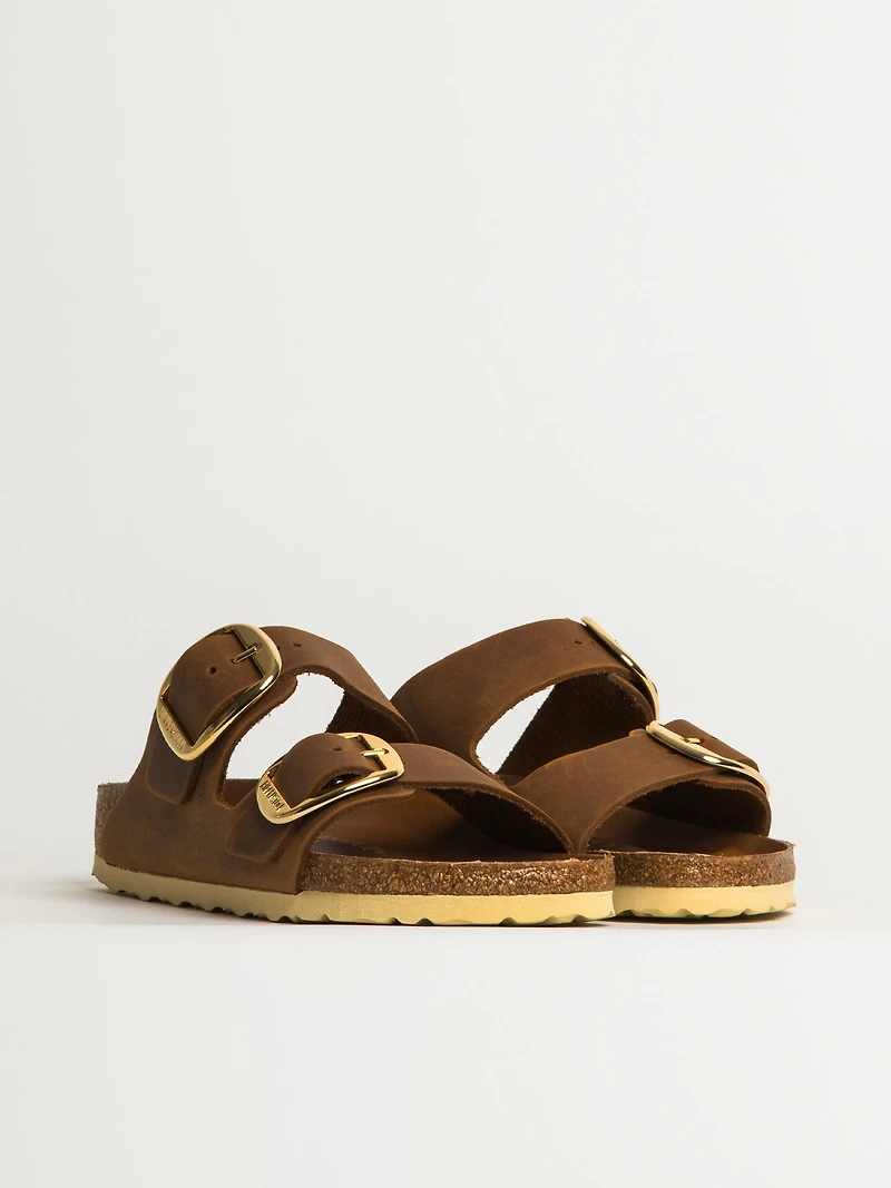 WOMENS BIRKENSTOCK ARIZONA BIG BUCKLE OILED LEATHER SANDALS - MEDIUM/N