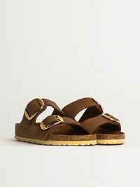 WOMENS BIRKENSTOCK ARIZONA BIG BUCKLE OILED LEATHER SANDALS - MEDIUM/N