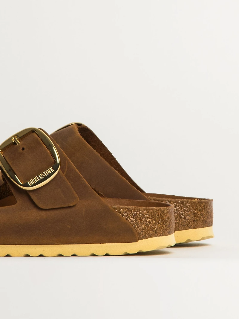 WOMENS BIRKENSTOCK ARIZONA BIG BUCKLE OILED LEATHER SANDALS - MEDIUM/N