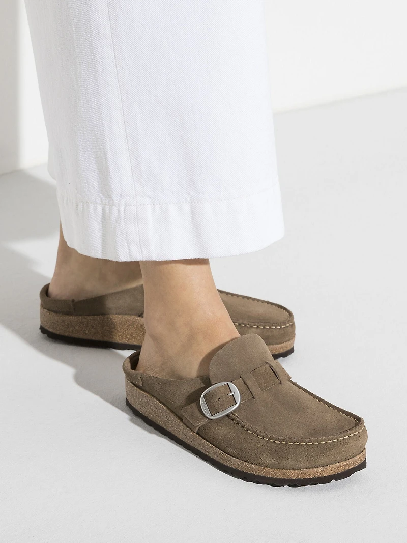 WOMENS BIRKENSTOCK BUCKLEY SUEDE NARROW - TAUPE