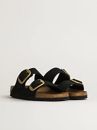 WOMENS BIRKENSTOCK ARIZONA BIG BUCKLE NUBUCK SANDALS - BLACK