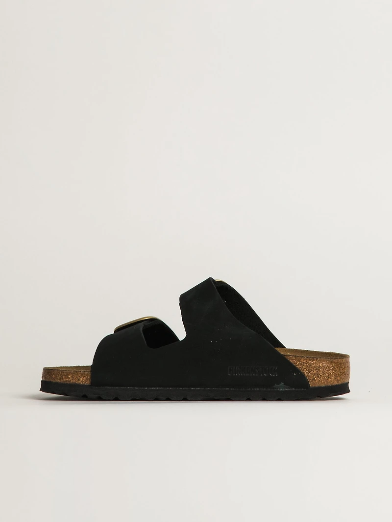 WOMENS BIRKENSTOCK ARIZONA BIG BUCKLE NUBUCK SANDALS - BLACK
