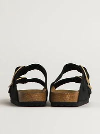 WOMENS BIRKENSTOCK ARIZONA BIG BUCKLE NUBUCK SANDALS - BLACK