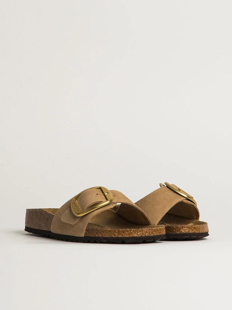WOMENS BIRKENSTOCK MADRID BIG BUCKLE NUBUCK SANDAL - SAND