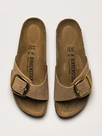 WOMENS BIRKENSTOCK MADRID BIG BUCKLE NUBUCK SANDAL - SAND