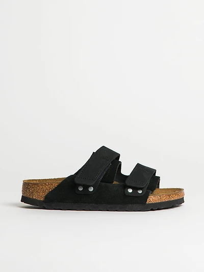 WOMENS BIRKENSTOCK UJI SUEDE NUBUCK SANDALS - MEDIUM/NARROW BLACK