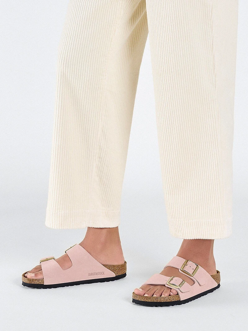WOMENS BIRKENSTOCK ARIZONA SUEDE SANDALS - REGULAR LIGHT ROSE