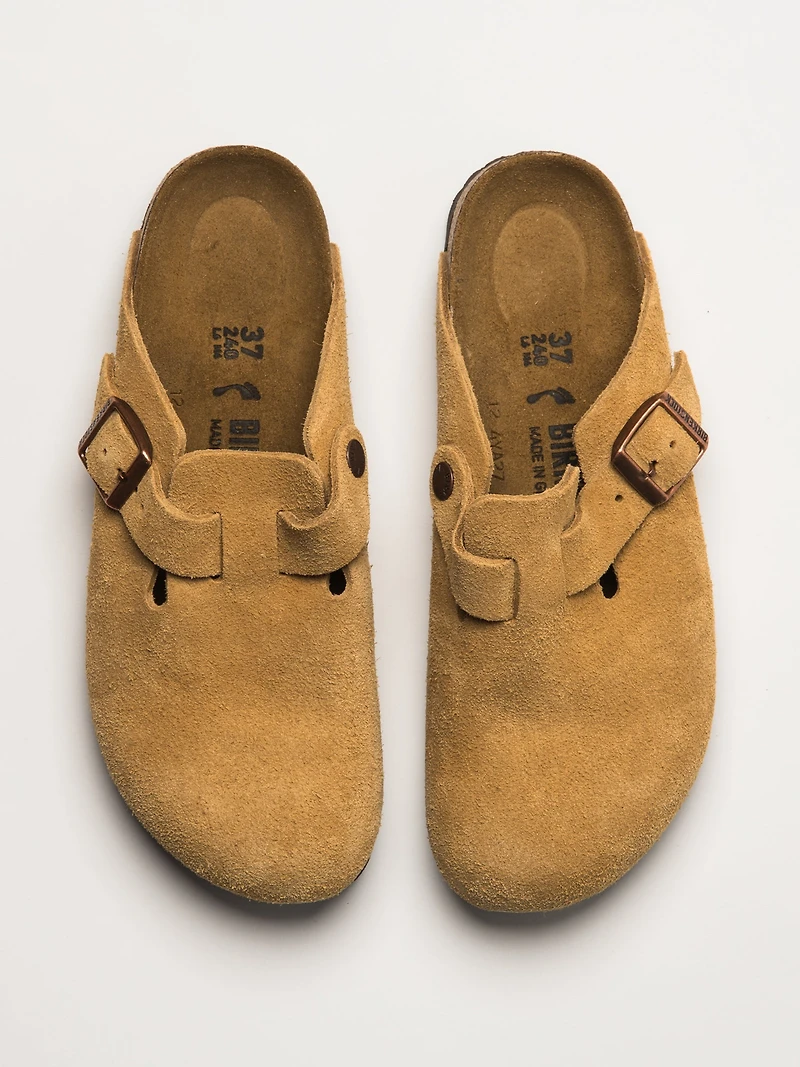 SABOT BOSTON EN DAIM POUR FEMMES - CRÈME LATTE