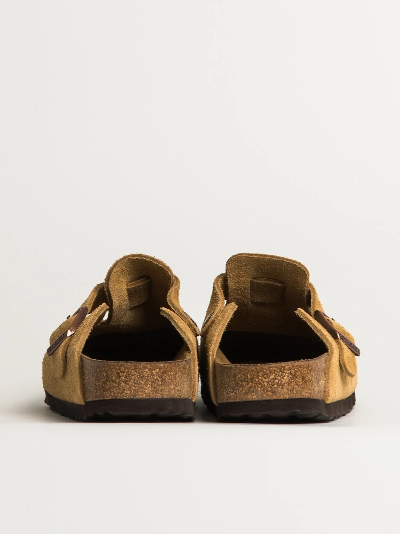 WOMENS BIRKENSTOCK BOSTON SUEDE CLOG - MEDIUM/NARROW LATTE CREAM