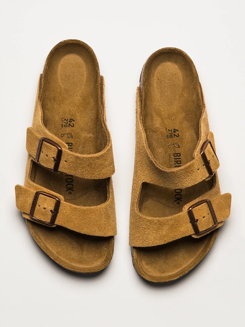 SANDALES EN DAIM BIRKENSTOCK ARIZONA POUR HOMME - LATTE