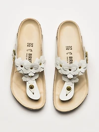 WOMENS BIRKENSTOCK GIZEH FLOWER LEATHER SANDALS