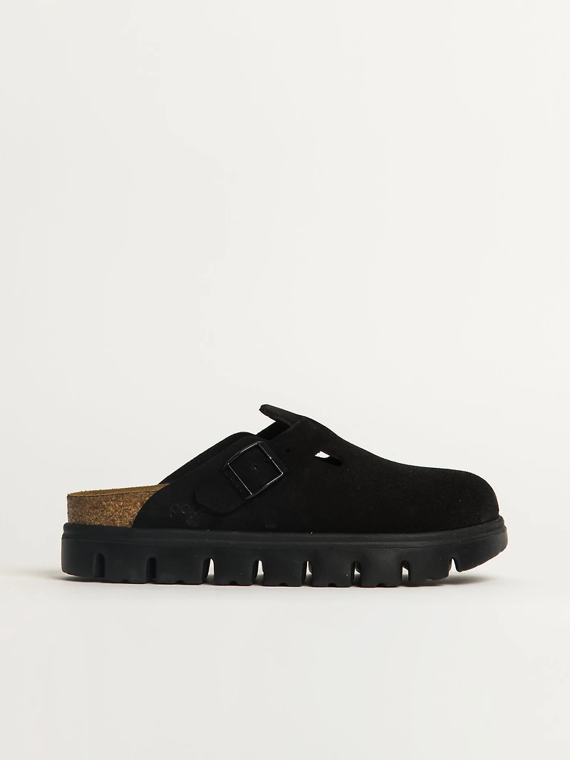 WOMENS BIRKENSTOCK BOSTON CHUNKY SUEDE - BLACK