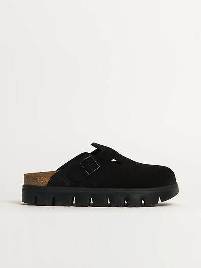WOMENS BIRKENSTOCK BOSTON CHUNKY SUEDE - BLACK