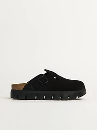 WOMENS BIRKENSTOCK BOSTON CHUNKY SUEDE - BLACK