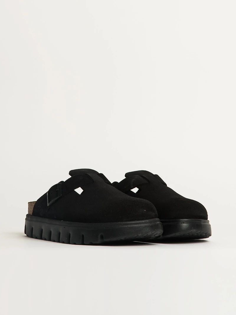 BIRKENSTOCK BOSTON CHUNKY SUEDE FEMME - NOIR