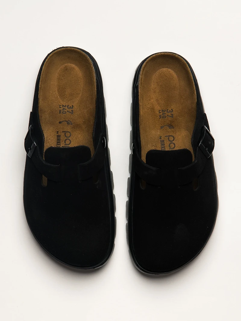 BIRKENSTOCK BOSTON CHUNKY SUEDE FEMME - NOIR