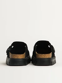 WOMENS BIRKENSTOCK BOSTON CHUNKY SUEDE - BLACK