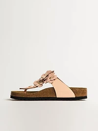SANDALES BIRKENSTOCK GIZEH FLOWER EN CUIR POUR FEMMES - ROSE CLAIR