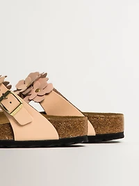 SANDALES BIRKENSTOCK GIZEH FLOWER EN CUIR POUR FEMMES - ROSE CLAIR