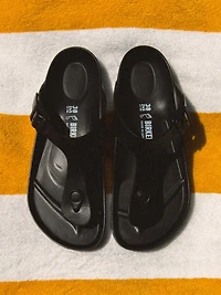 WOMENS BIRKENSTOCK GIZEH EVA BLACK SANDALS - REGULAR