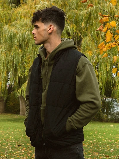 BLEND PUFFER VEST - BLACK CLEARANCE