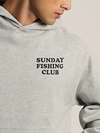SUNDAY FISHING - SWEAT À CAPUCHE COUPE DÉCONTRACTÉE GRIS CHINÉ