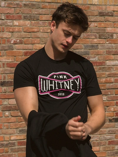 BARSTOOL SPORTS PINK WHITNEY BADGE LOGO T-SHIRT - CLEARANCE