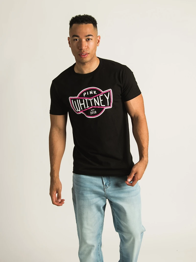 BARSTOOL SPORTS PINK WHITNEY BADGE LOGO T-SHIRT - CLEARANCE