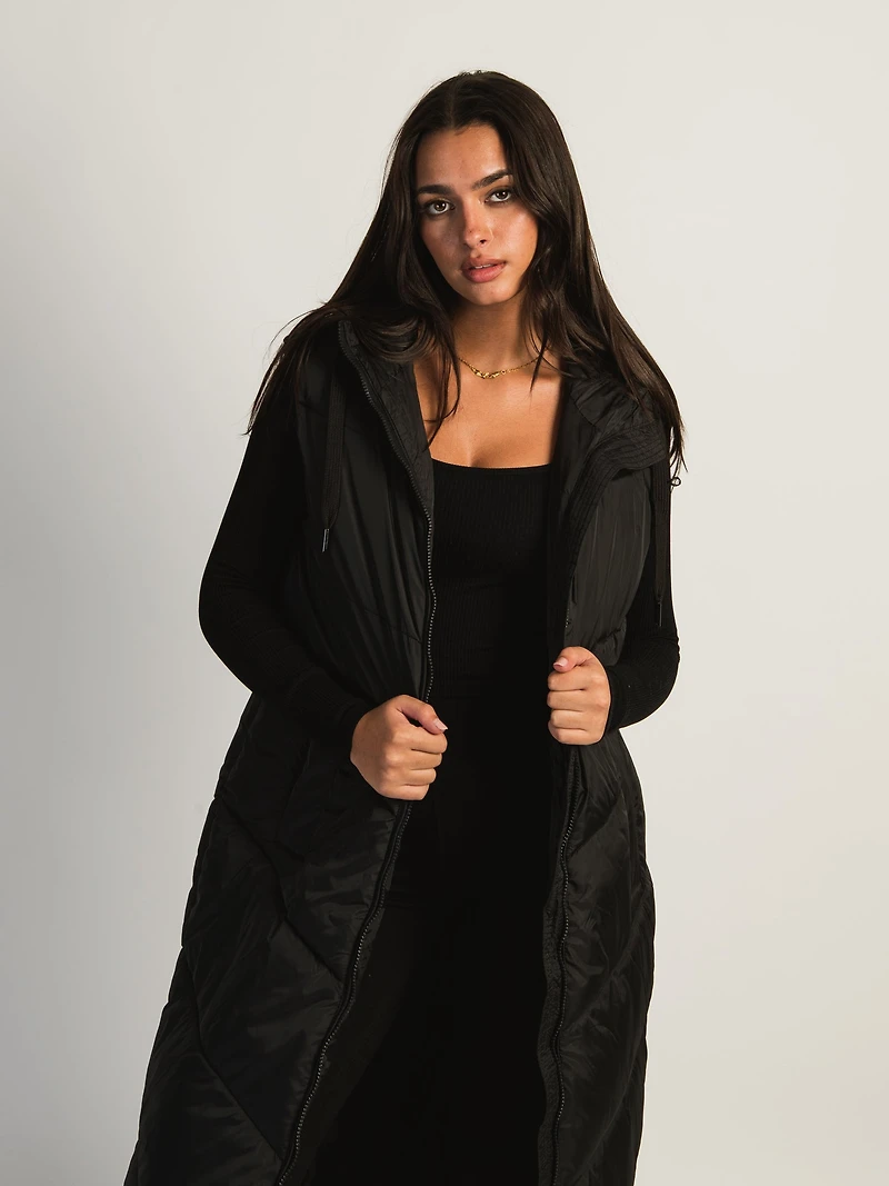 B.YOUNG BOMINA LONG HOODED PUFF VEST - CLEARANCE