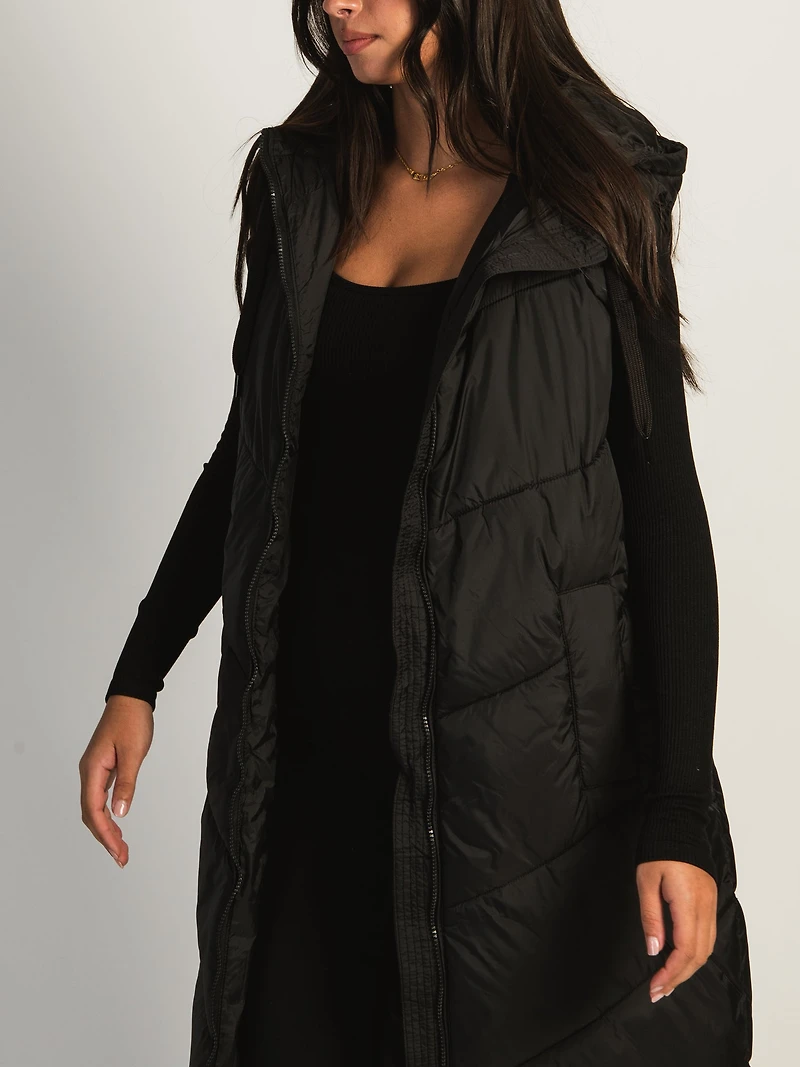 B.YOUNG BOMINA LONG HOODED PUFF VEST - CLEARANCE