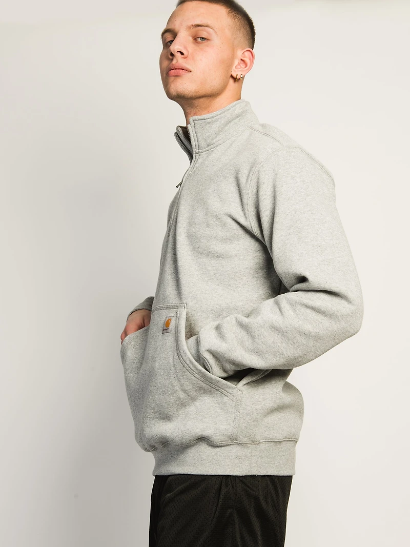 CARHARTT LOOSE FIT MIDWGHT QUARTER ZIP MOCK NECK - HEATHER GREY