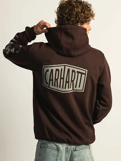 CARHARTT LOOSE FIT MIDWEIGHT LOGO GRAPHIC PULL OVER HOODIE