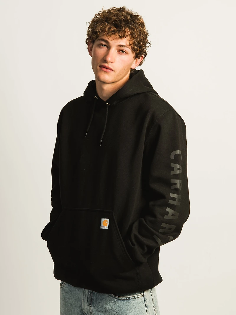 CARHARTT LOOSE FIT MIDWEIGHT LOGO GRAPHIC PULL OVER HOODIE