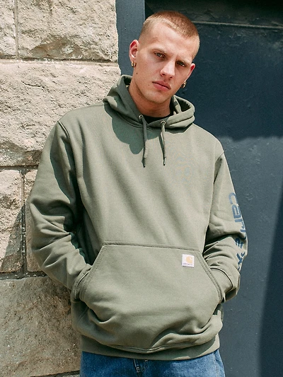 CARHARTT LOGO SLEEVE PULLOVER HOODIE