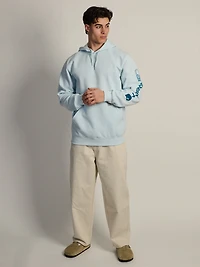 HOODIE CARHARTT LOGO SUR MANCHE - FOG