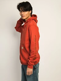 CARHARTT LOGO SLEEVE GRAPHIC PULL OVER HOODIE - SADDLE RED