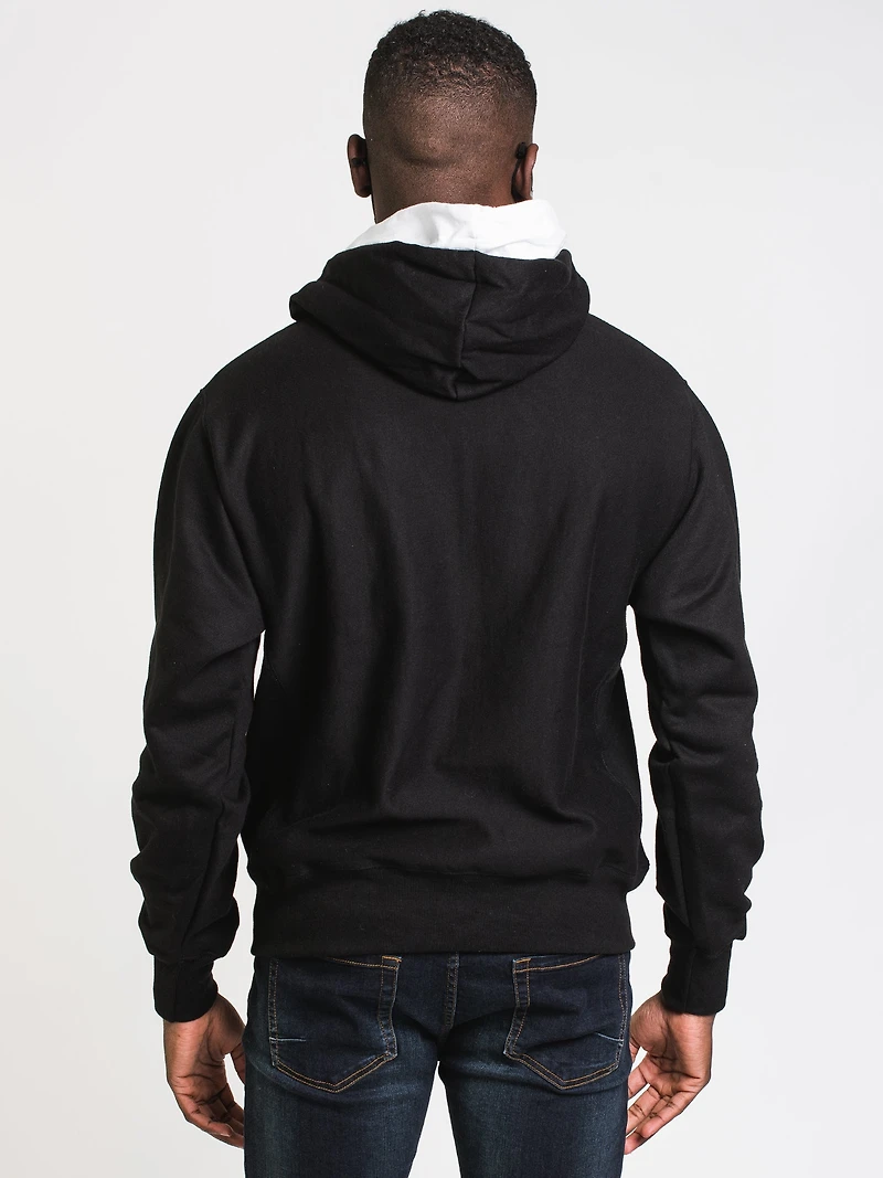 PULL-OVER À DOUBLE CAPUCHE TISSAGE INVERSÉ POUR HOMME
